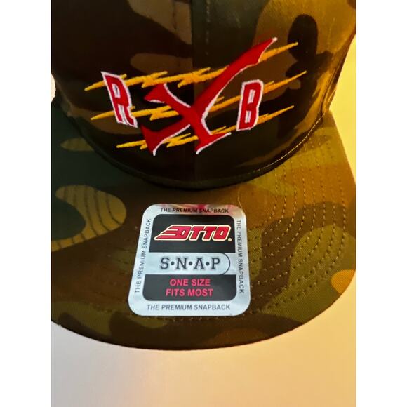 R B Otto Cap Premium Snapback 6 panel cloth Camo hat trucker - Picture 2 of 12